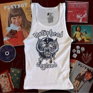 White Motörhead England Graphic Tank Top